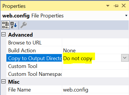 webconfig copy settings